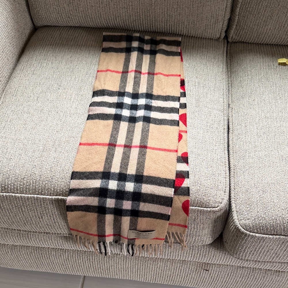 Burberry Beige and Black Plaid scarf